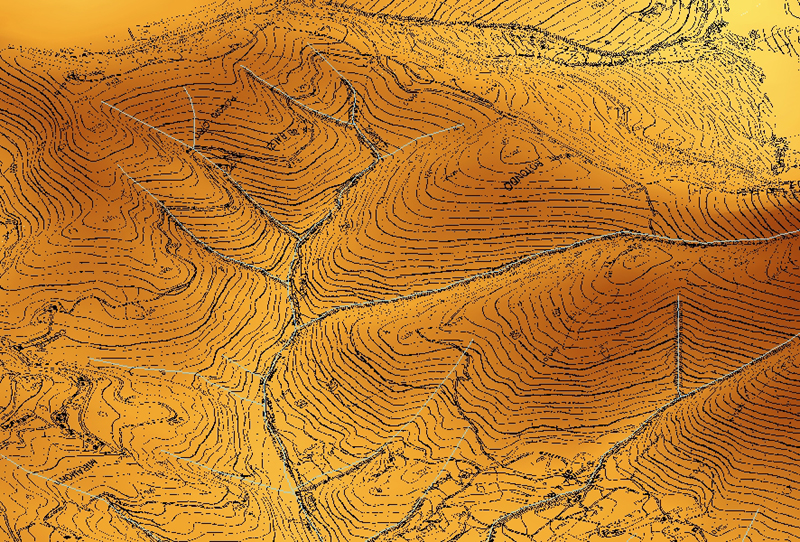 Cartografia su DTM con gradazione di colori