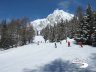 Discesa Pra Neyron - In sfondo il Monte Bianco